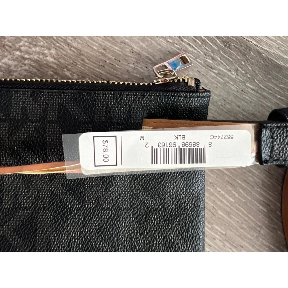 NEW Michael Kors Belt Bag Women Medium Black Signature Monogram Fanny Pack